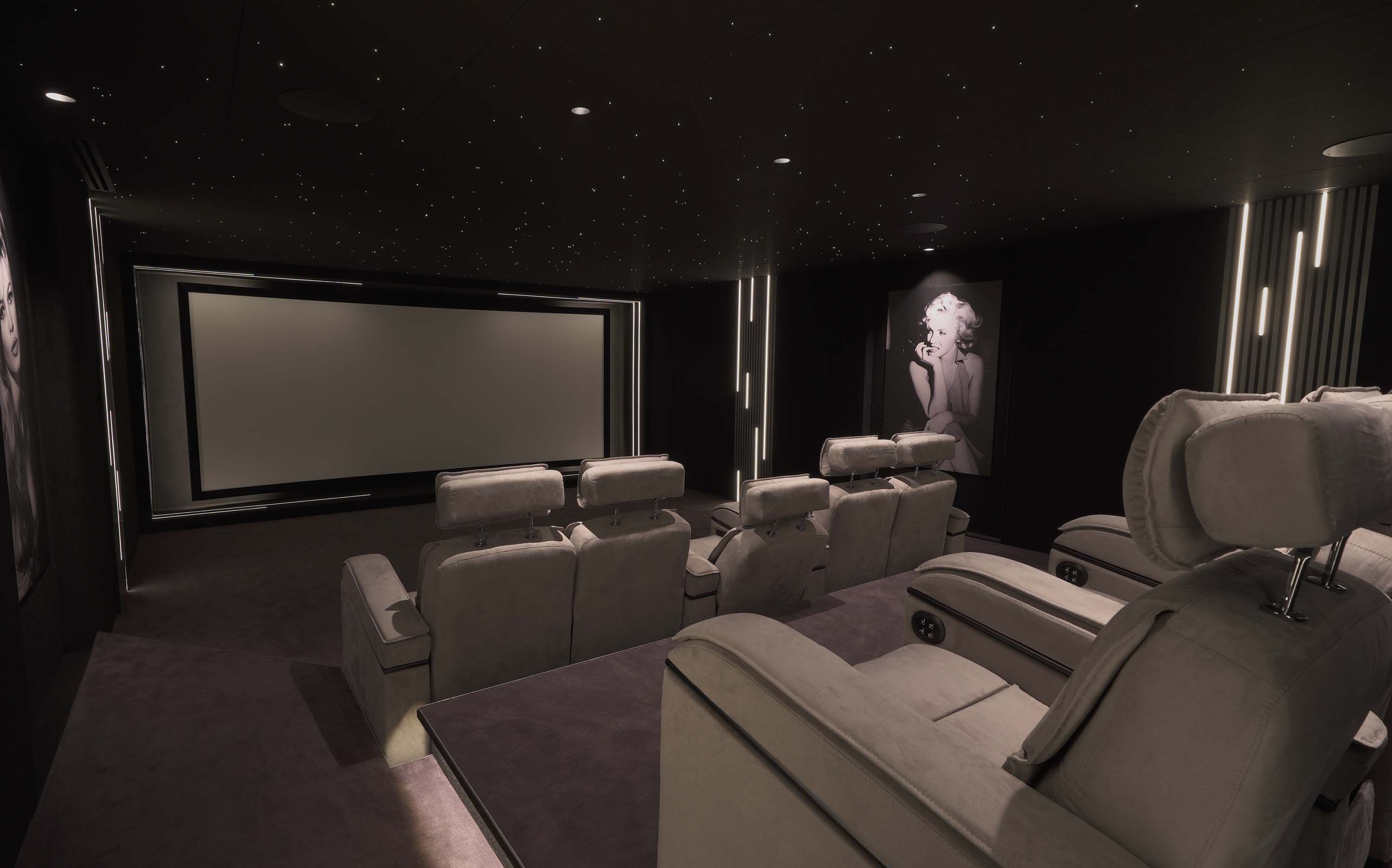 Salle de cinéma privée après travaux