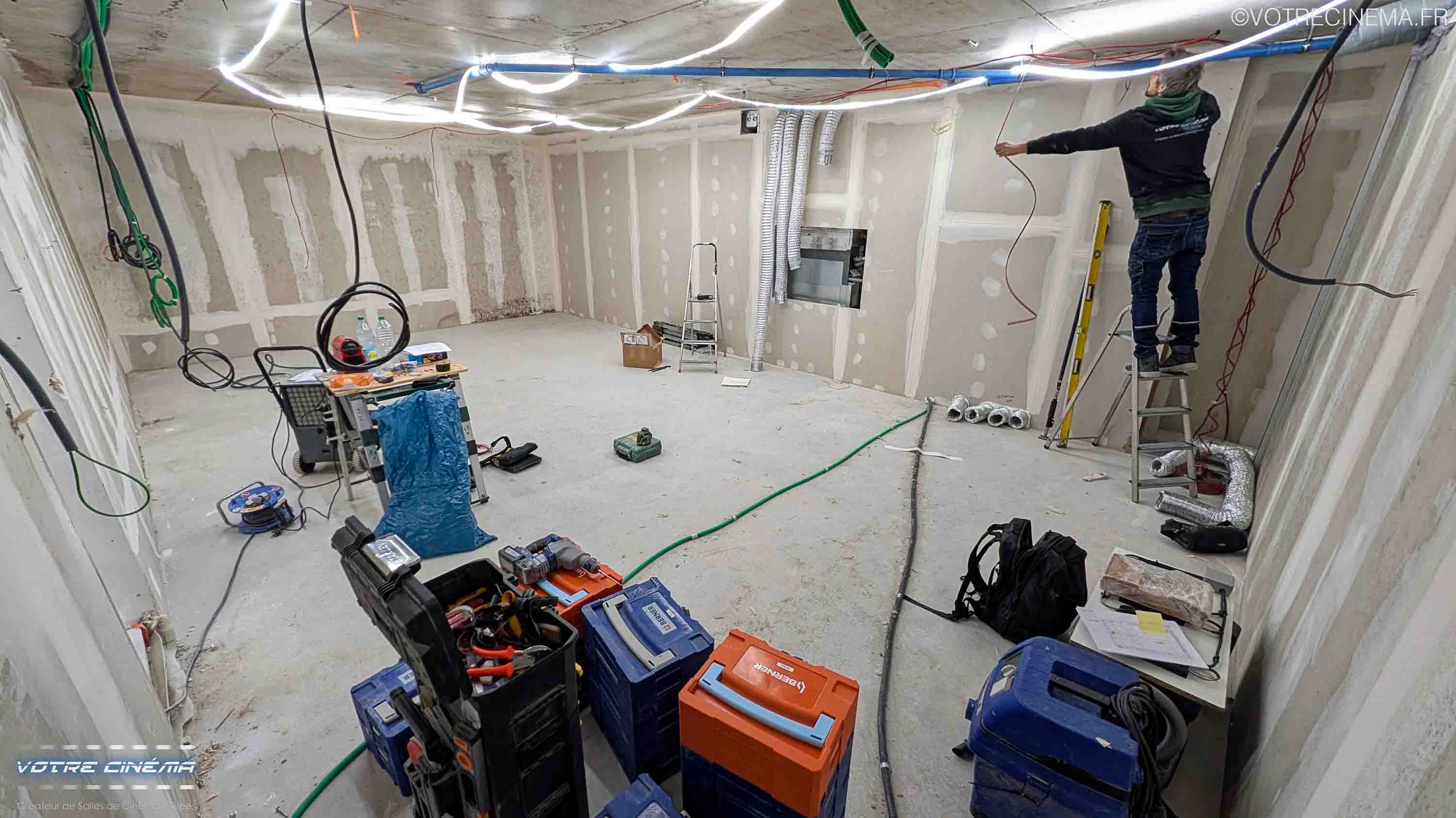 Travaux salle de cinéma 46m²
