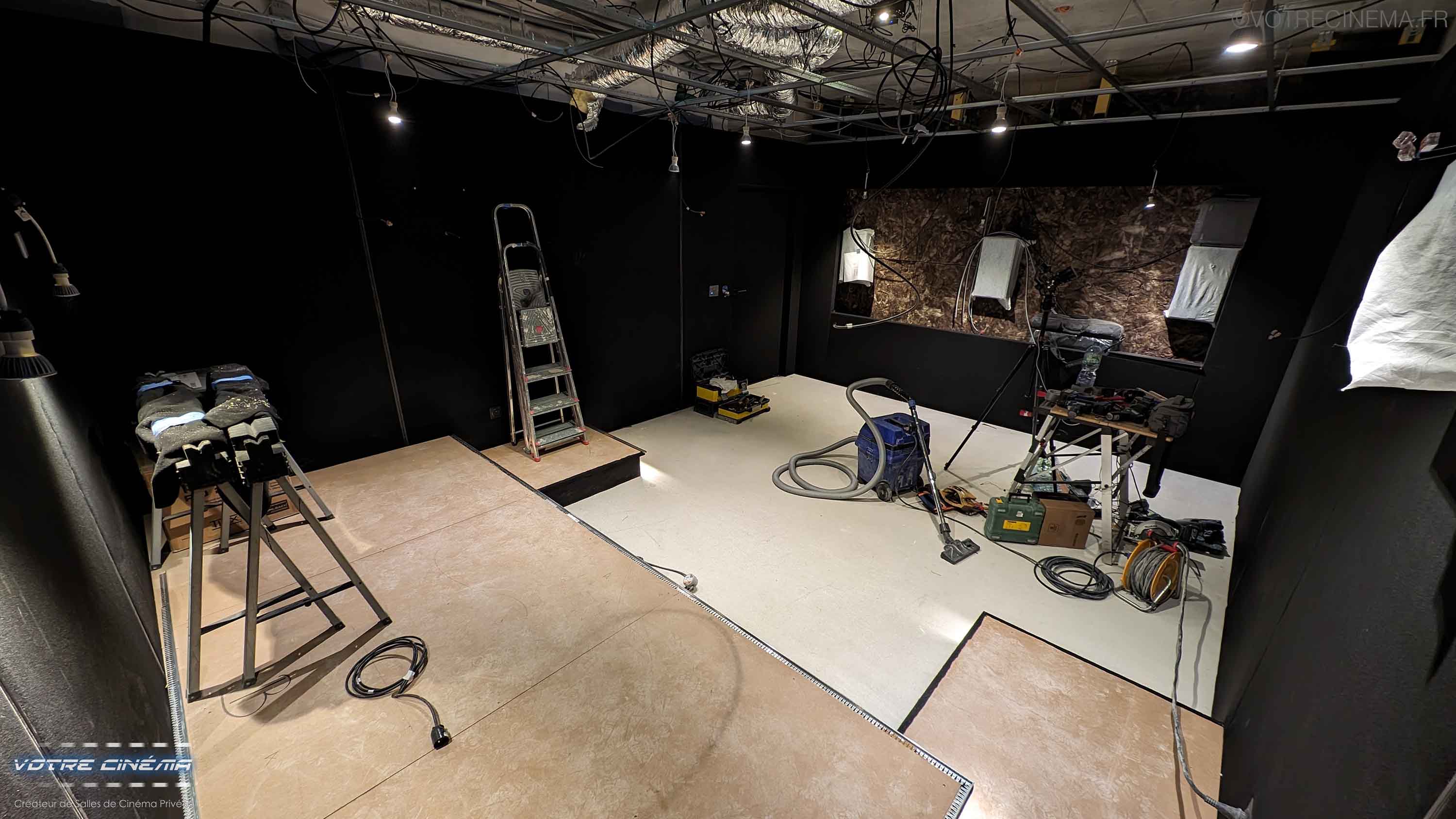 Travaux salle de cinéma 20m²