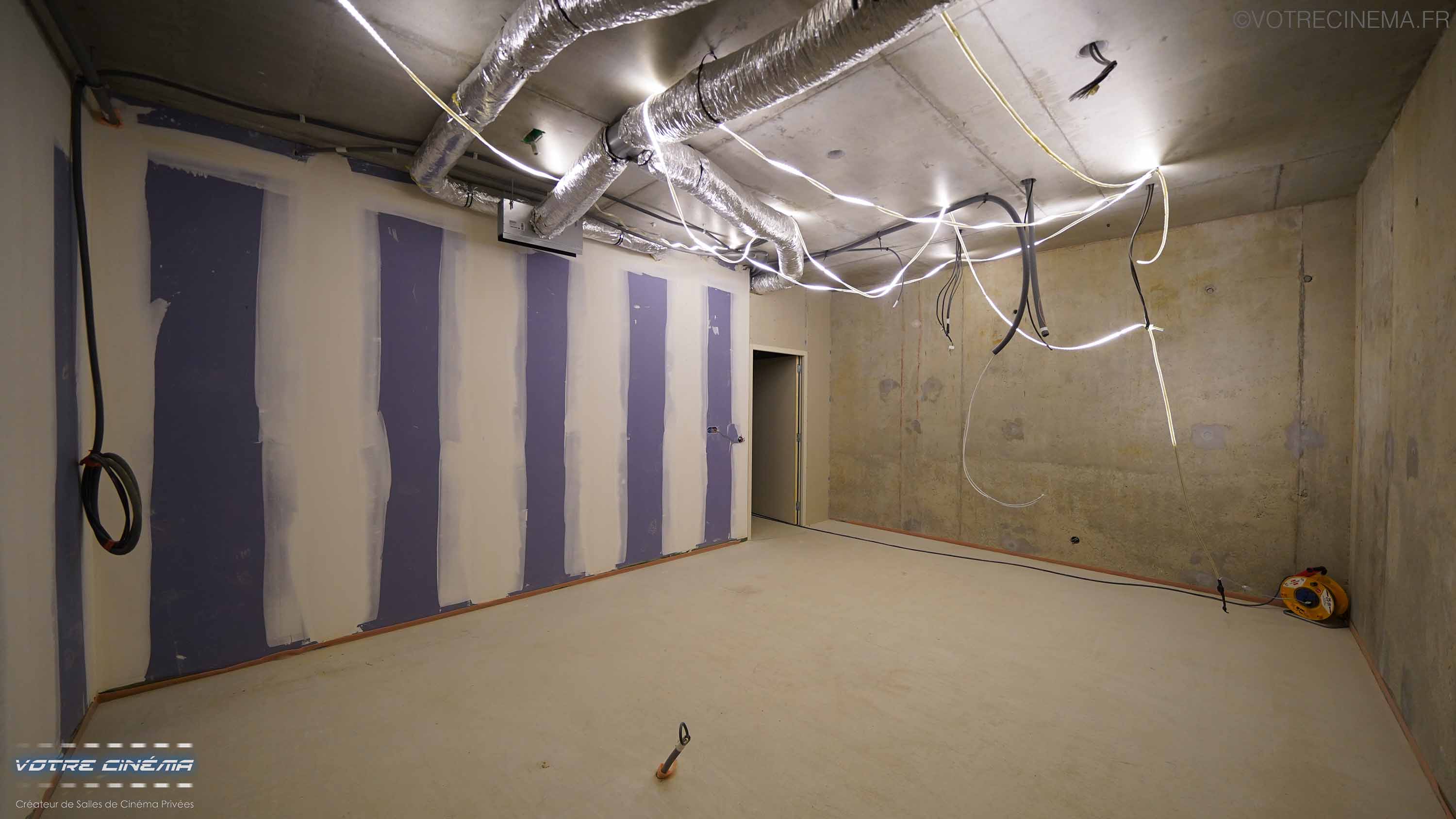 Travaux salle de cinéma 20m²