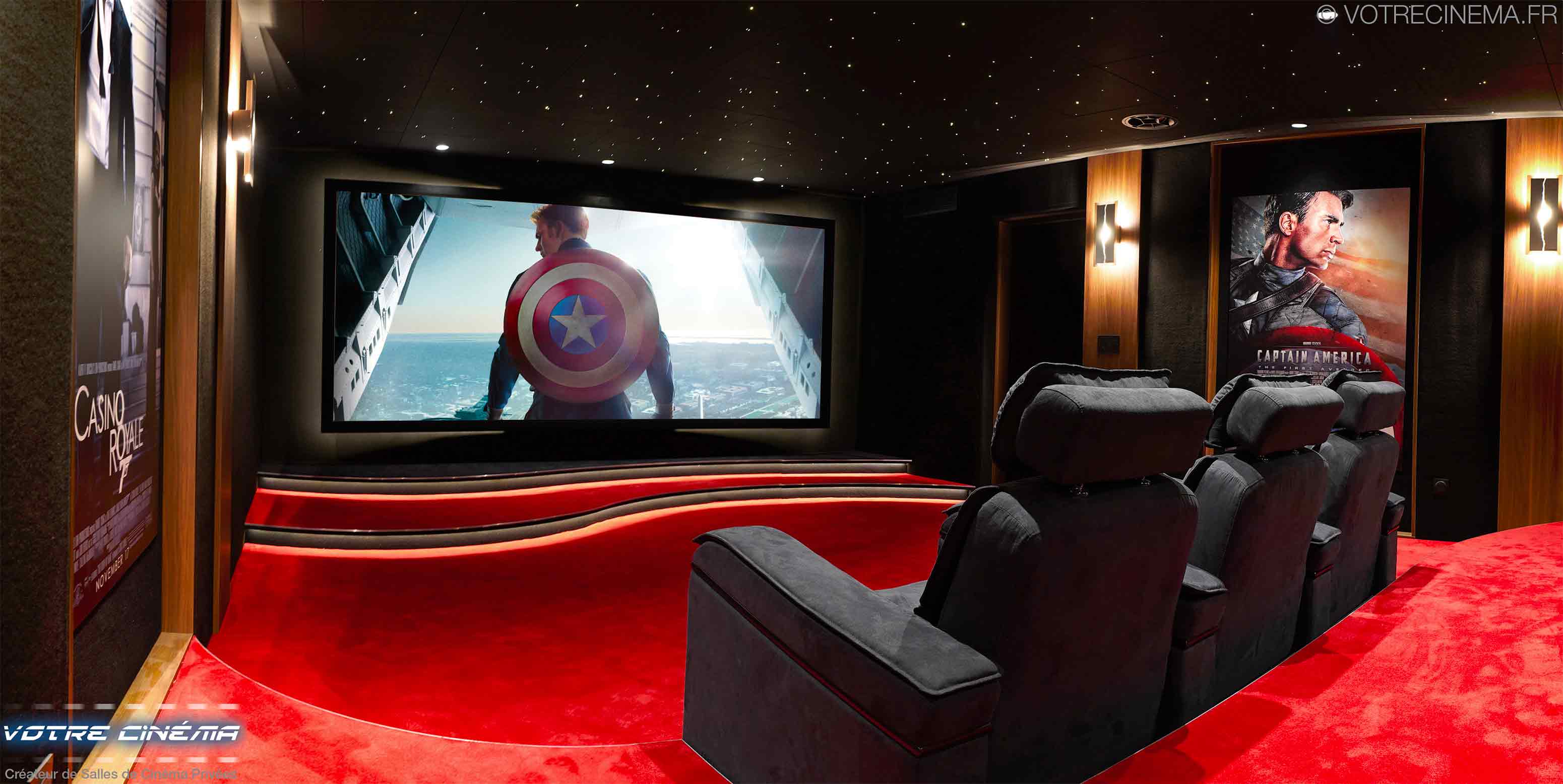 Aménagement salle de cinéma privé Saint-Tropez