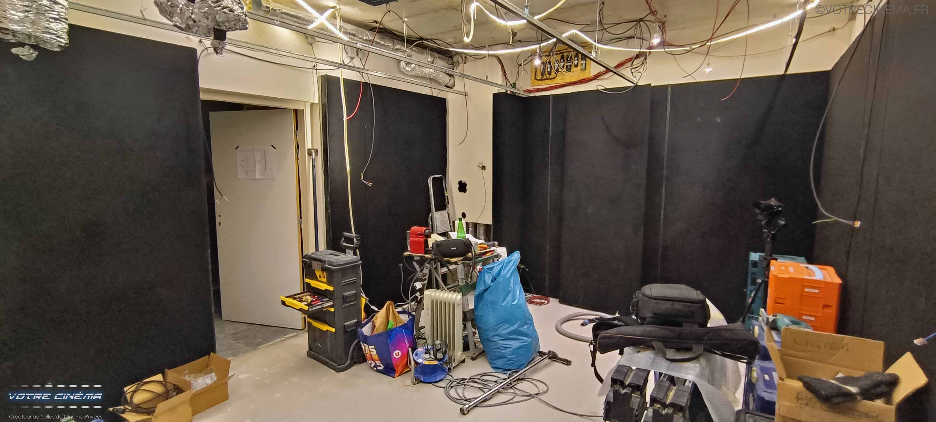 Travaux salle de cinéma 20m²
